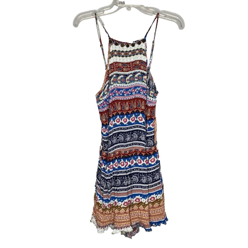 American Eagle Outfitters Romper Women Medium Geometric Flowy Y2K Shortalls